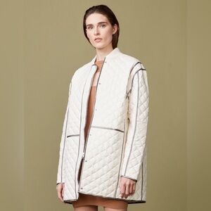 Monrow Quilted Bomber Jacket Size Medium $298